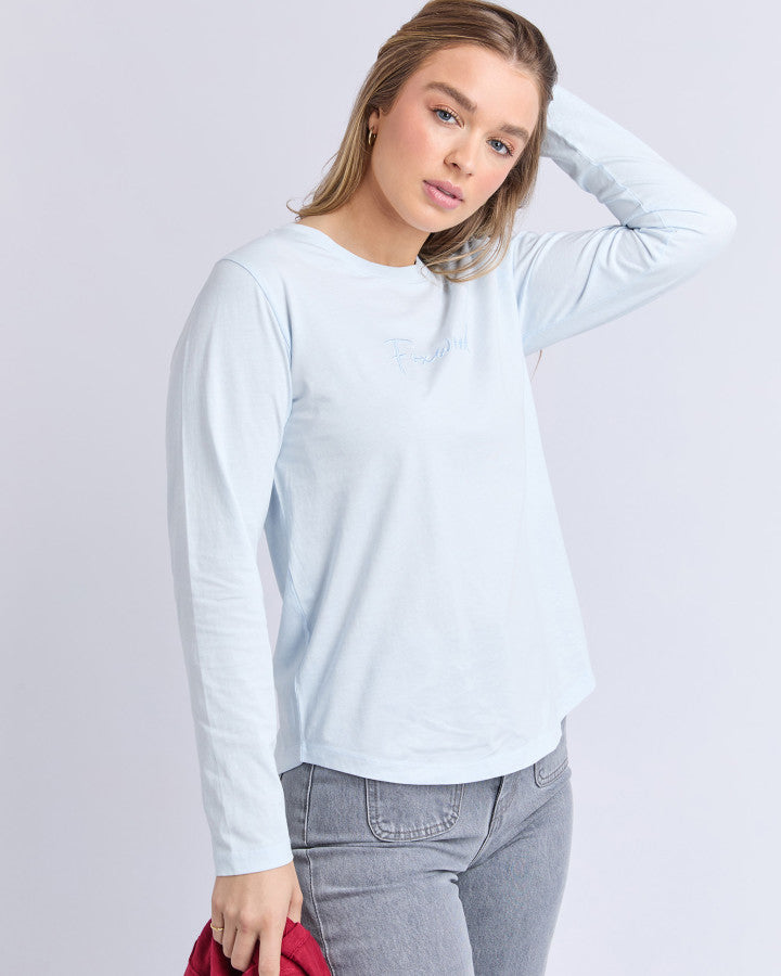 SIGNATURE LONG SLEEVE TEE - ICE BLUE
