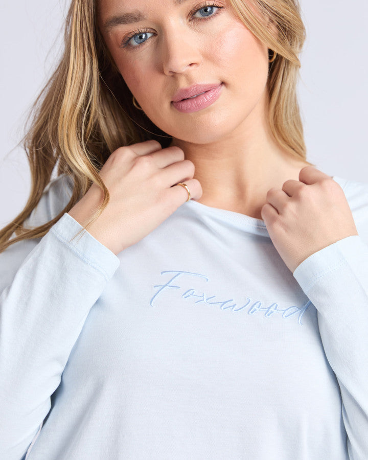 SIGNATURE LONG SLEEVE TEE - ICE BLUE