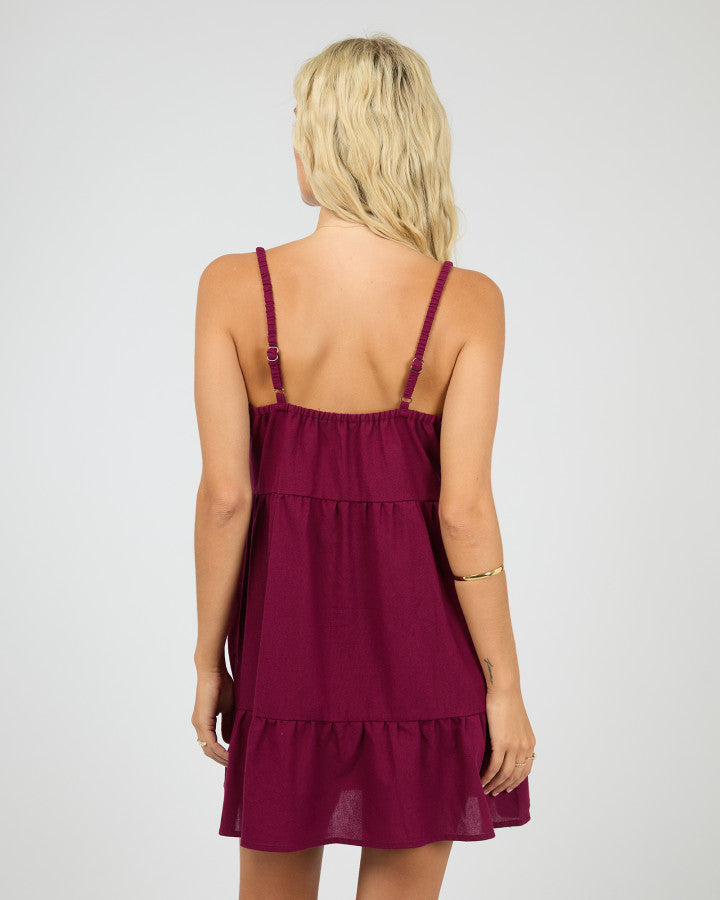 SOLEIL MINI DRESS - WINE