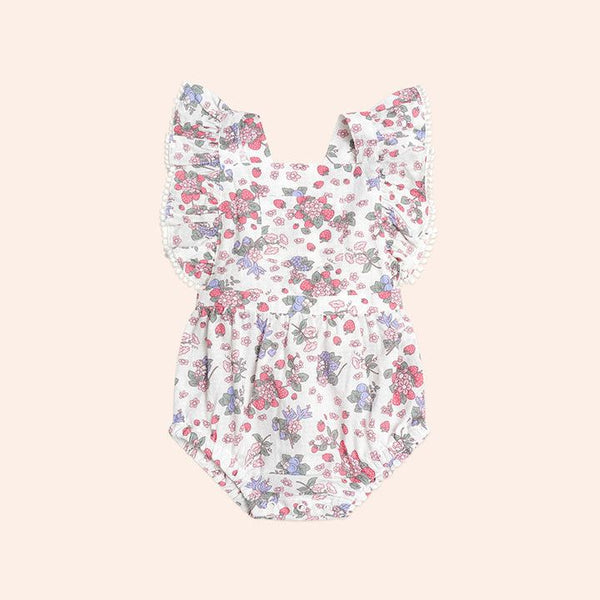 Stawberry Garden Playsuit Cream