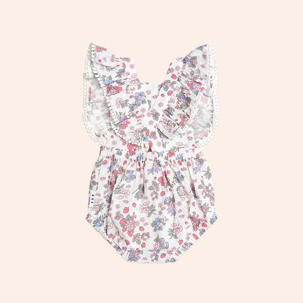 Stawberry Garden Playsuit Cream