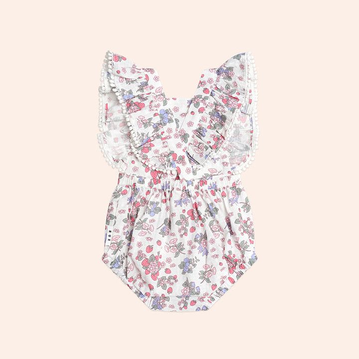 Stawberry Garden Playsuit Cream