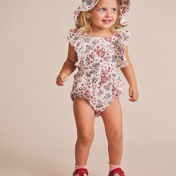 Stawberry Garden Playsuit Cream
