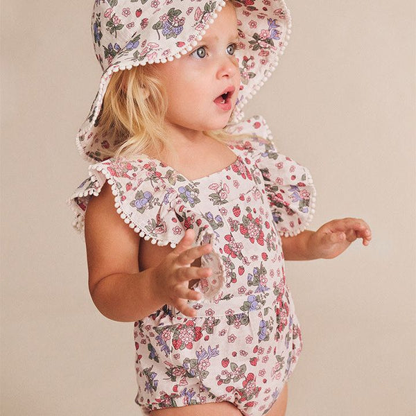 Stawberry Garden Playsuit Cream