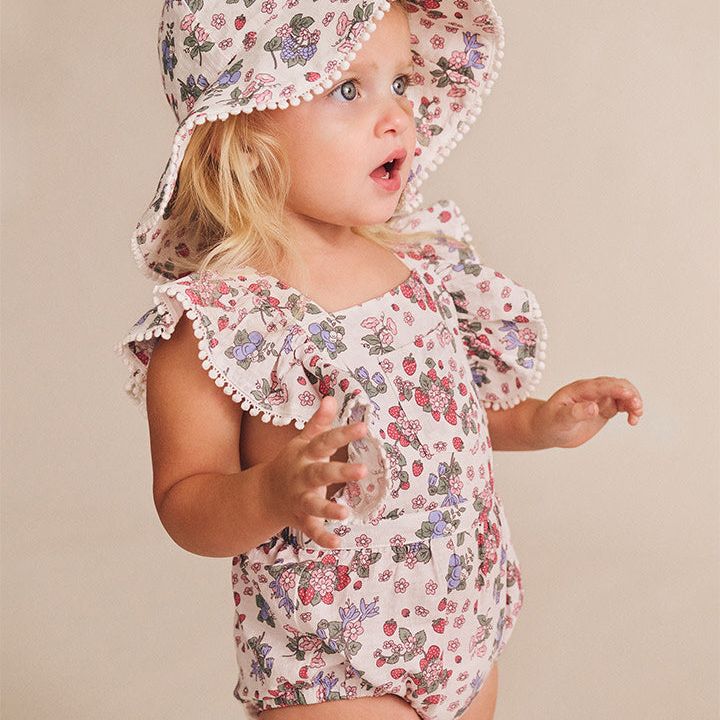 Stawberry Garden Playsuit Cream