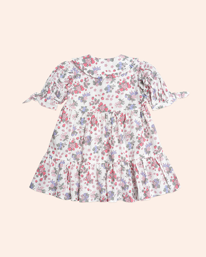 Stawberry Garden Tiered Smock Dress