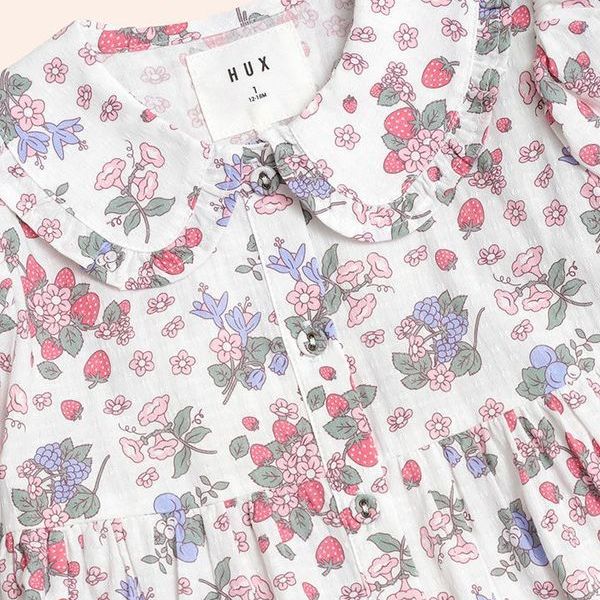 Stawberry Garden Tiered Smock Dress