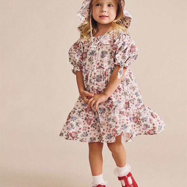 Stawberry Garden Tiered Smock Dress