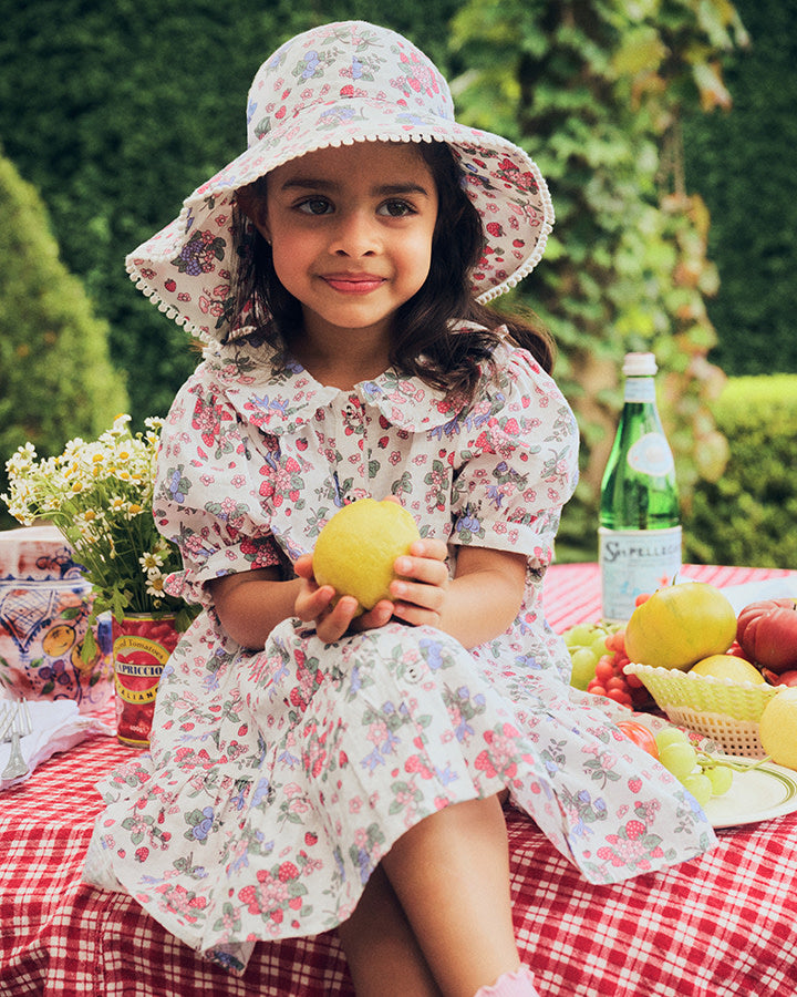 Stawberry Garden Tiered Smock Dress