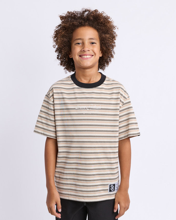 STRIPE RINGER TEE TAN - TWEEN