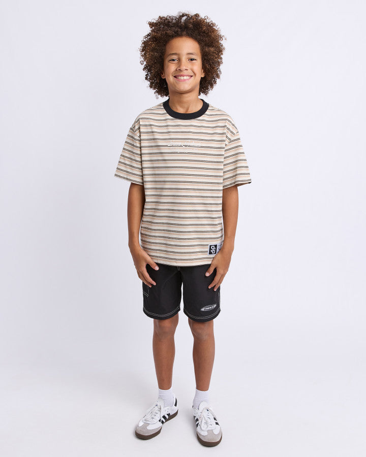 STRIPE RINGER TEE TAN - TWEEN
