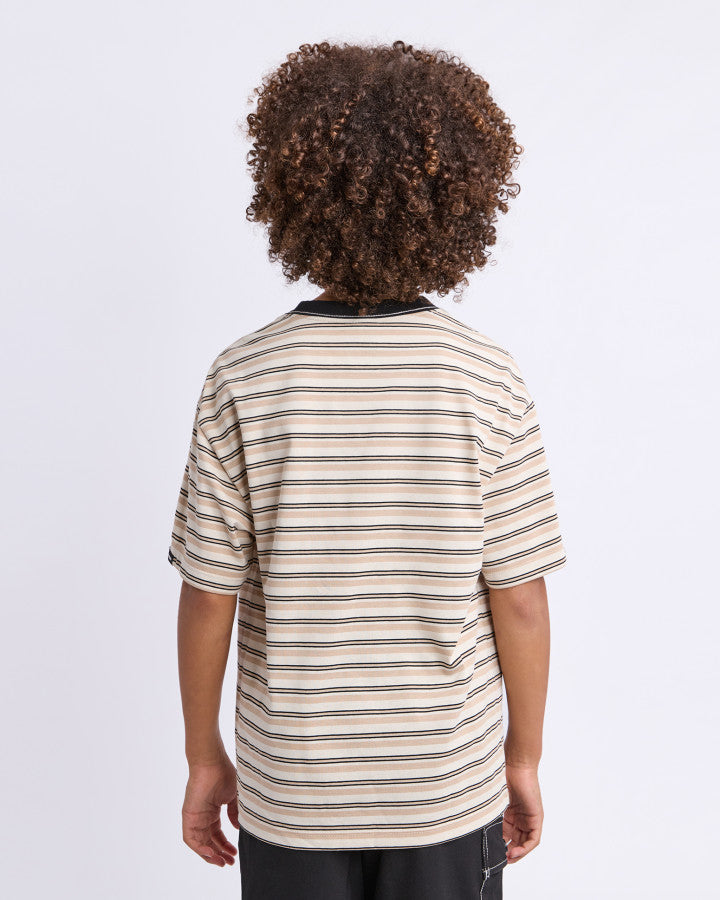 STRIPE RINGER TEE TAN - TWEEN