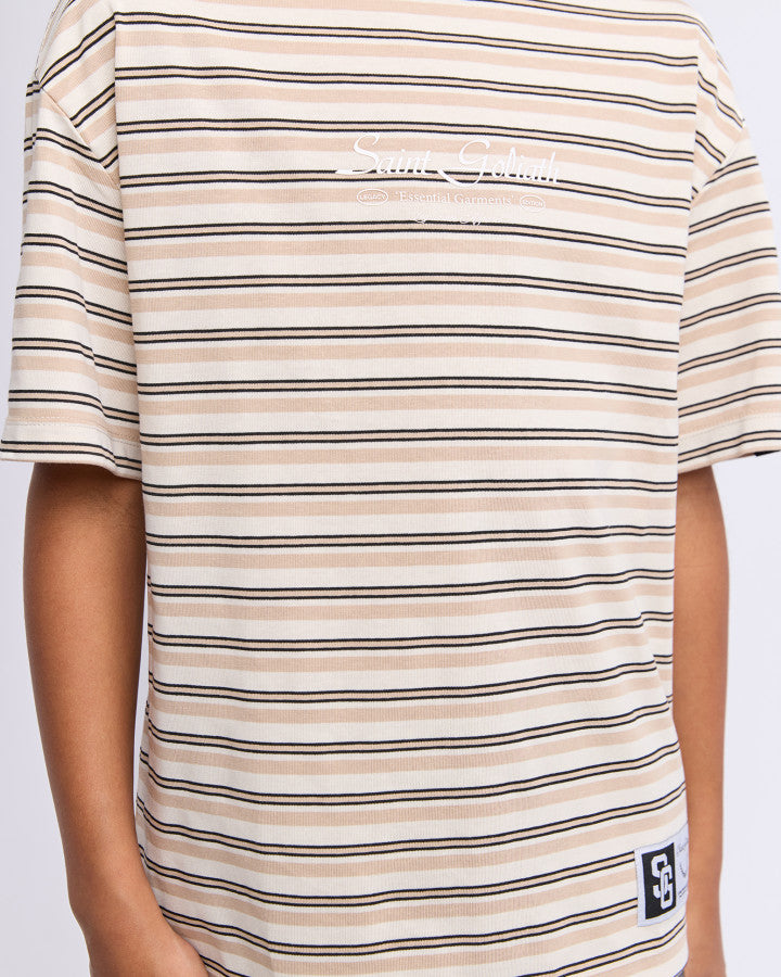 STRIPE RINGER TEE TAN - TWEEN