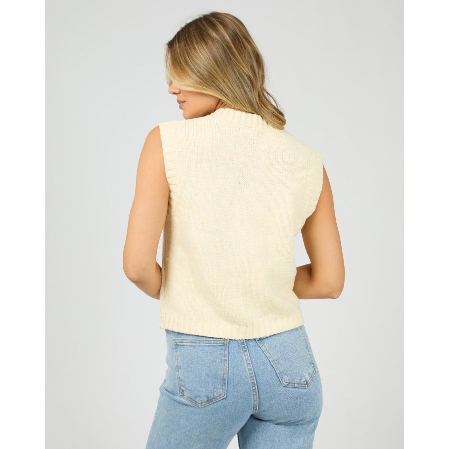 TALULLAH KNIT VEST - VINTAGE WHITE
