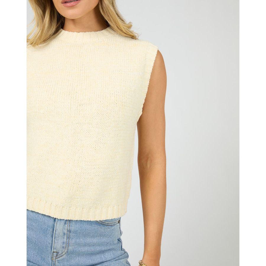 TALULLAH KNIT VEST - VINTAGE WHITE