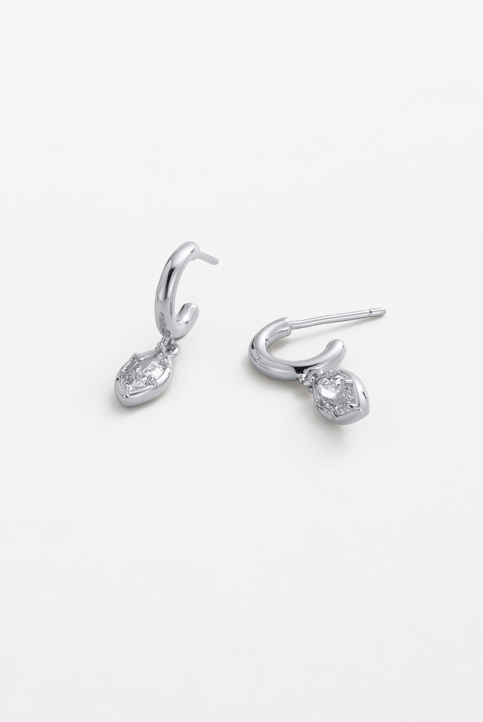 Eden Crystal Hoop - Silver