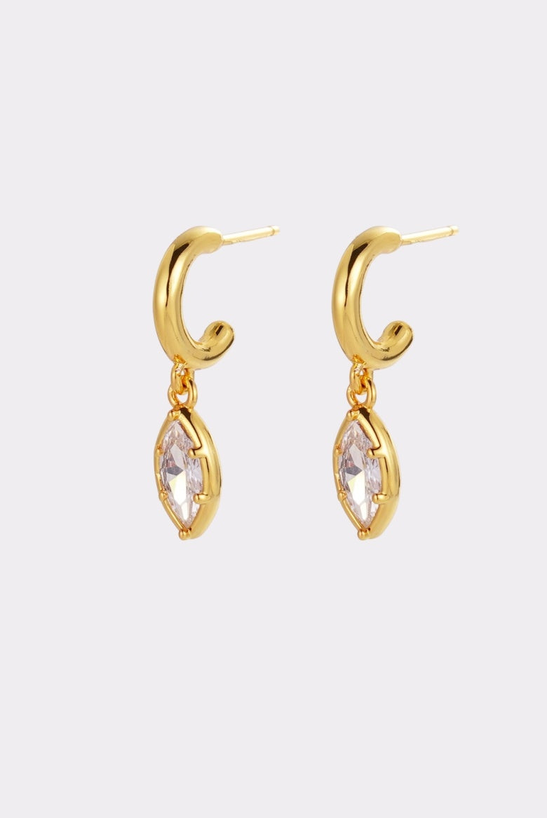 Eden Crystal Hoop - Gold