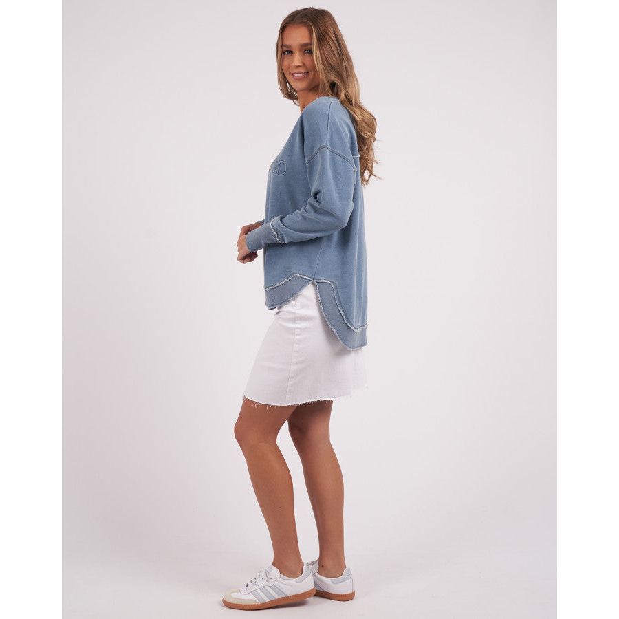 WASHED SIMPLIFIED CREW - BLUE
