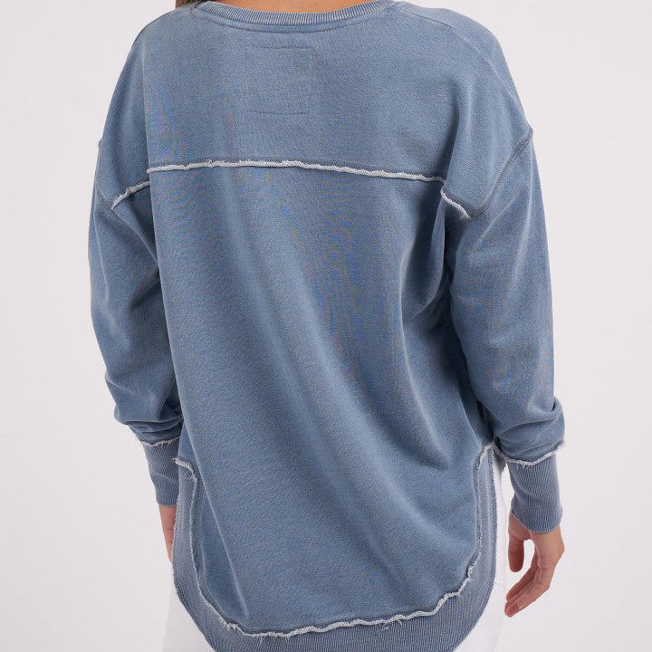 WASHED SIMPLIFIED CREW - BLUE