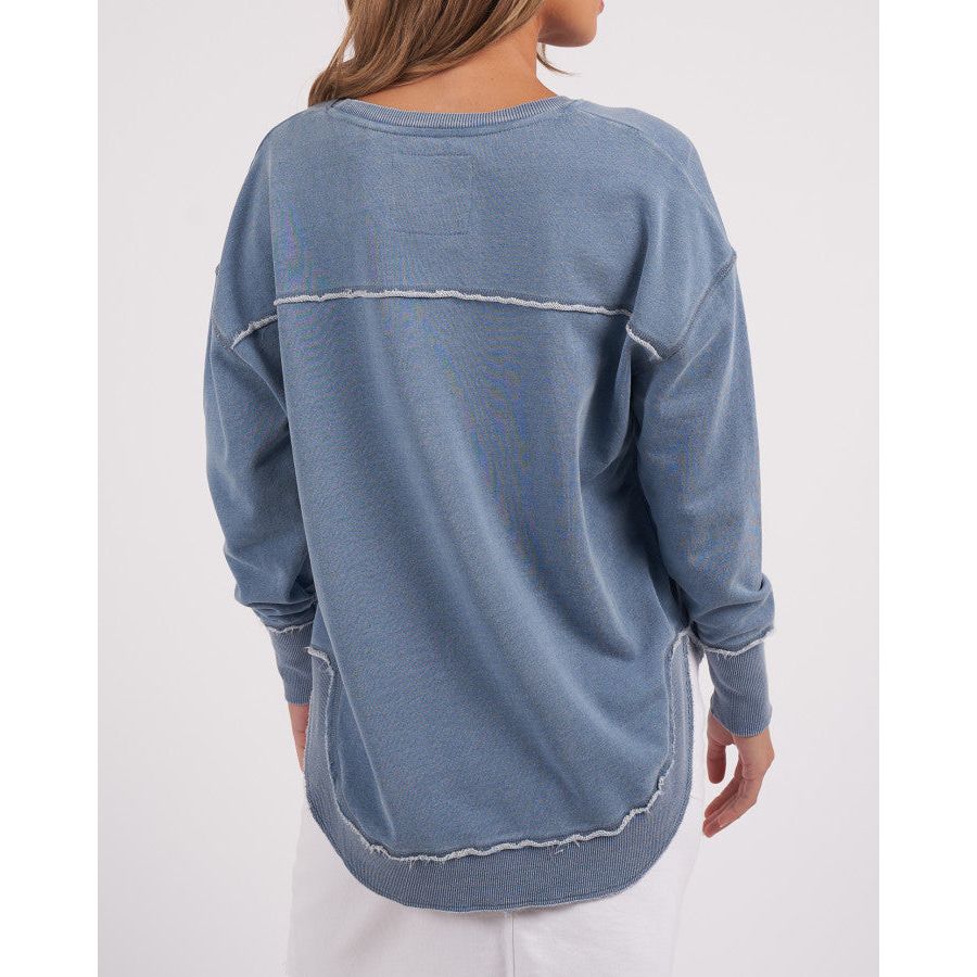WASHED SIMPLIFIED CREW - BLUE