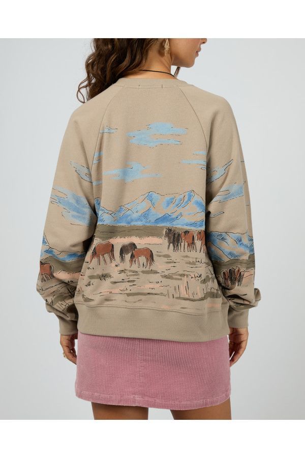WILD HORSES BOX RAGLAN CREW
