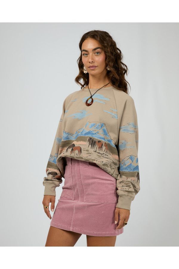 WILD HORSES BOX RAGLAN CREW