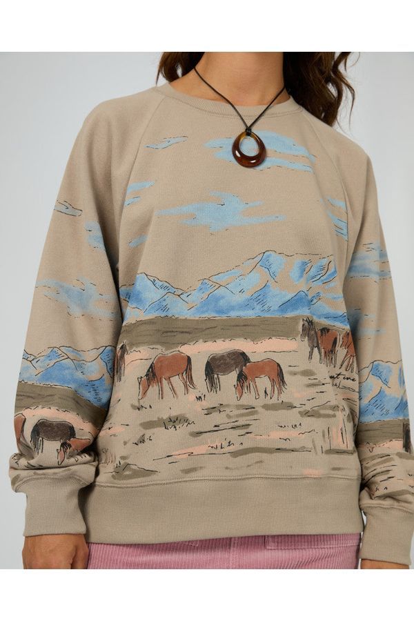 WILD HORSES BOX RAGLAN CREW