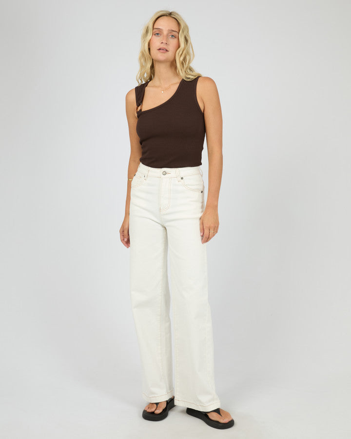 WILLOW RIB TANK - BROWN