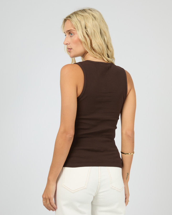 WILLOW RIB TANK - BROWN