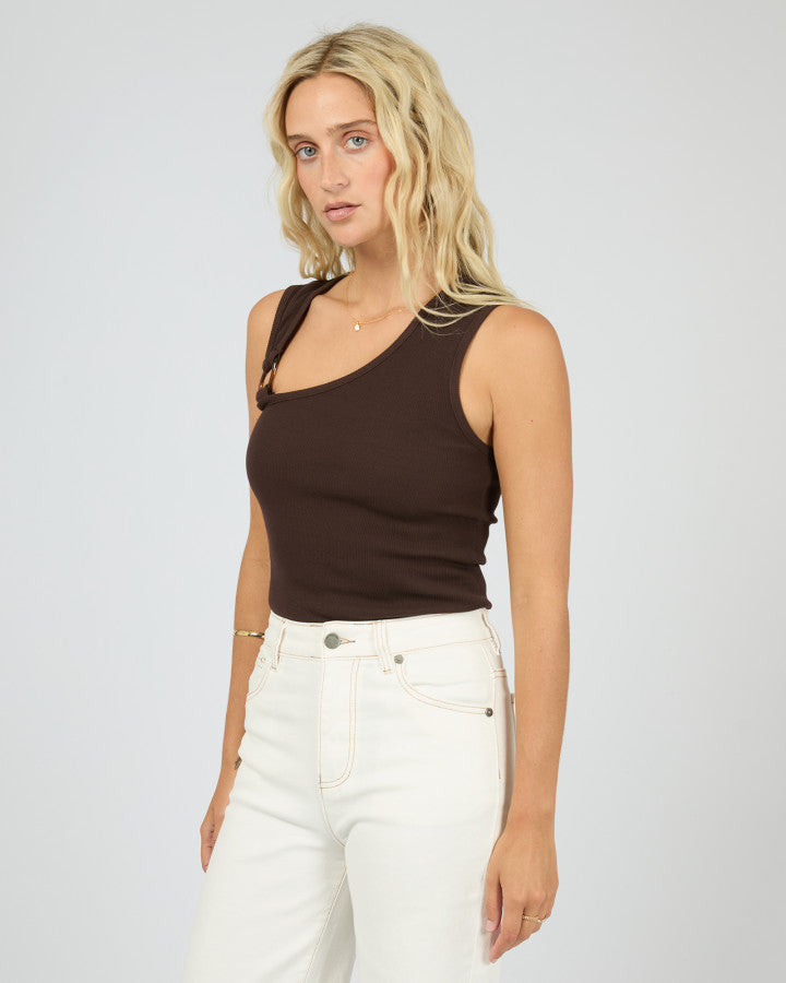 WILLOW RIB TANK - BROWN