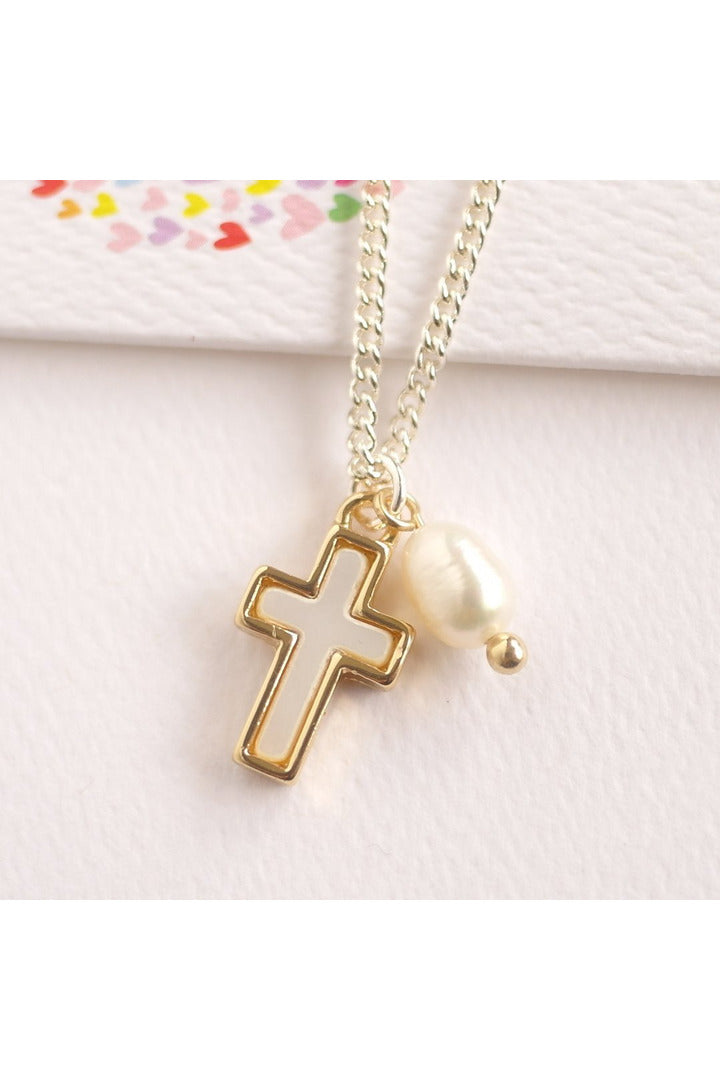 Cross with Pearl Necklace