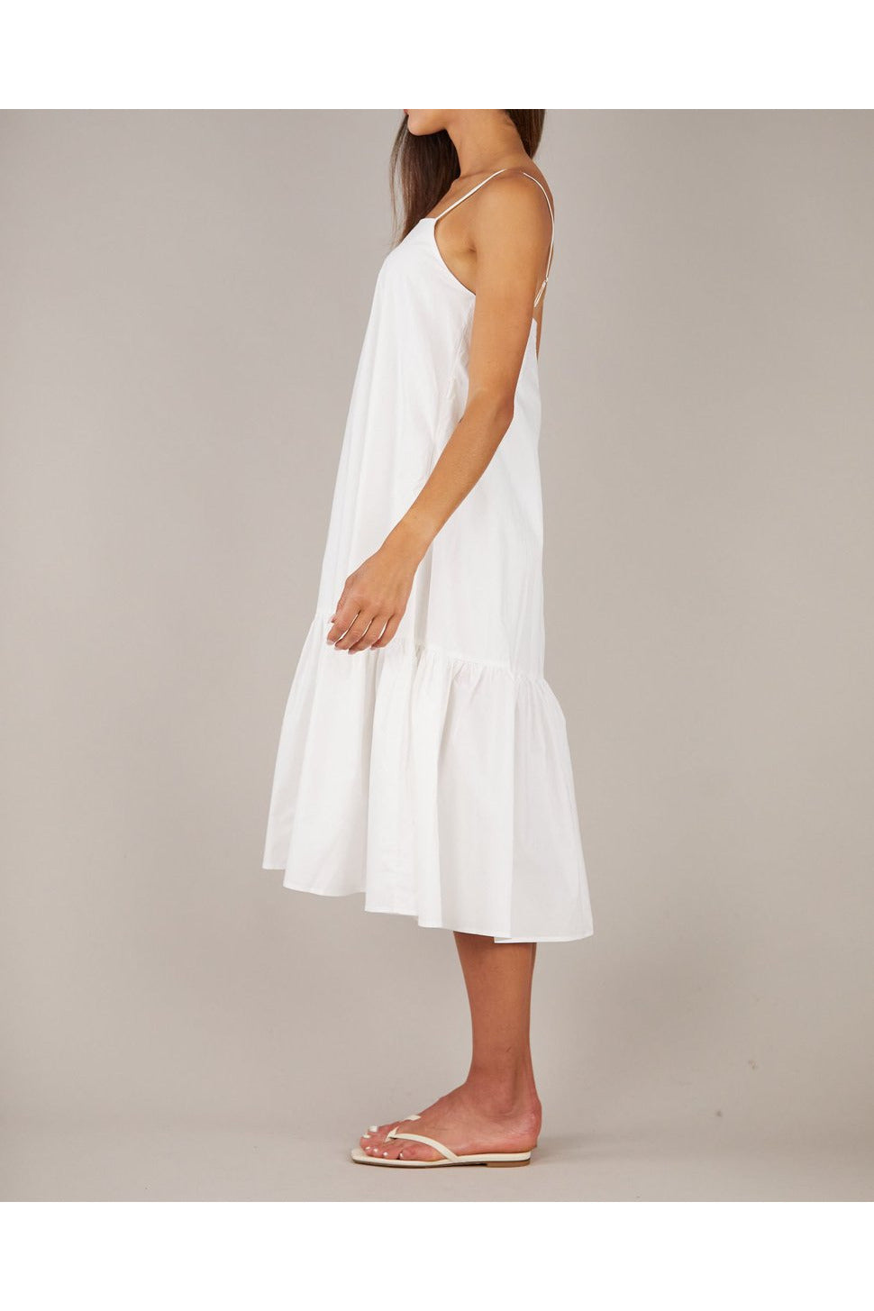 Zadie Poplin Midi Dress - White