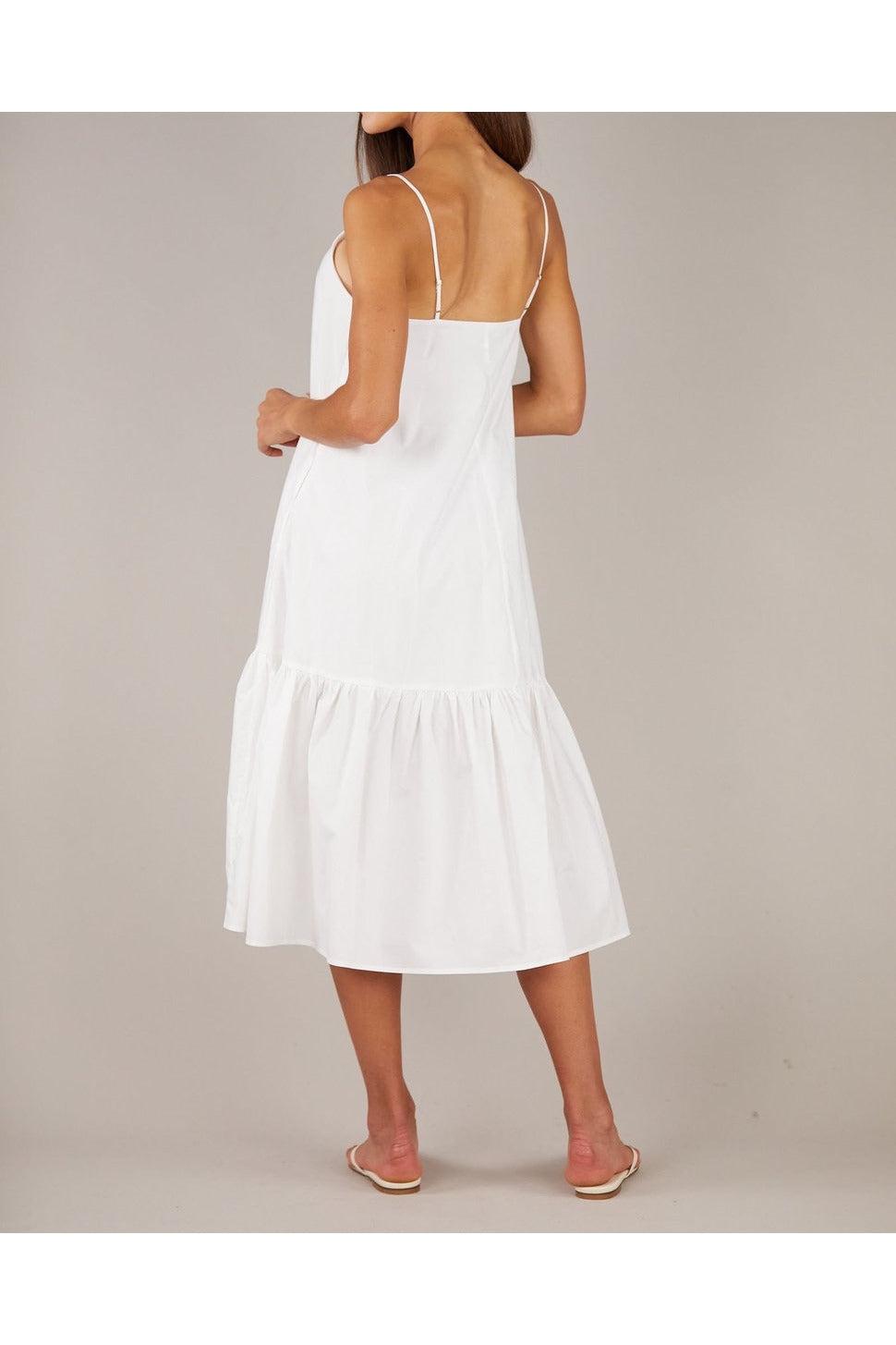 Zadie Poplin Midi Dress - White