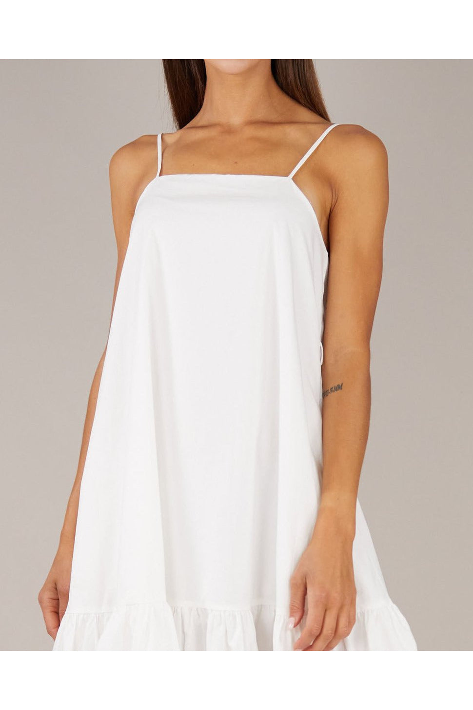 Zadie Poplin Midi Dress - White