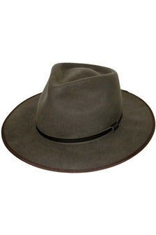 Meribel Wool Felt Fedora - Olive Green