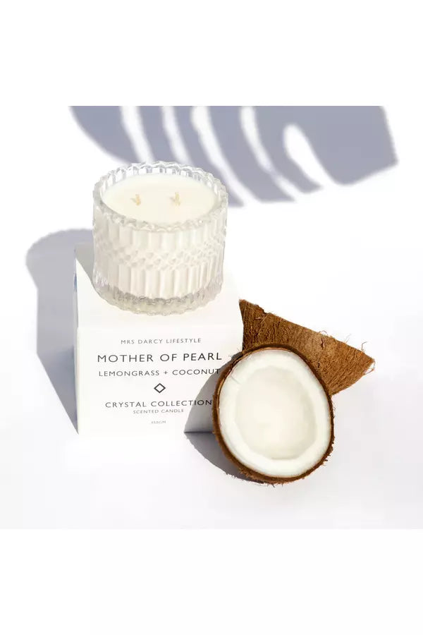 MOTHER OF PEARL CANDLE - LEMONGRASS + COCONUT