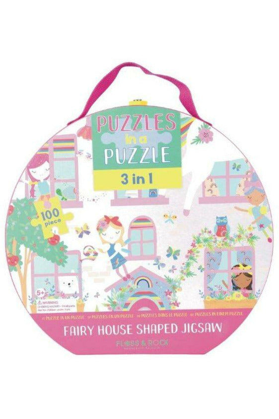 Puzzle - 3 in 1 Fairy HJopuse Shaped Puzzle 100pc