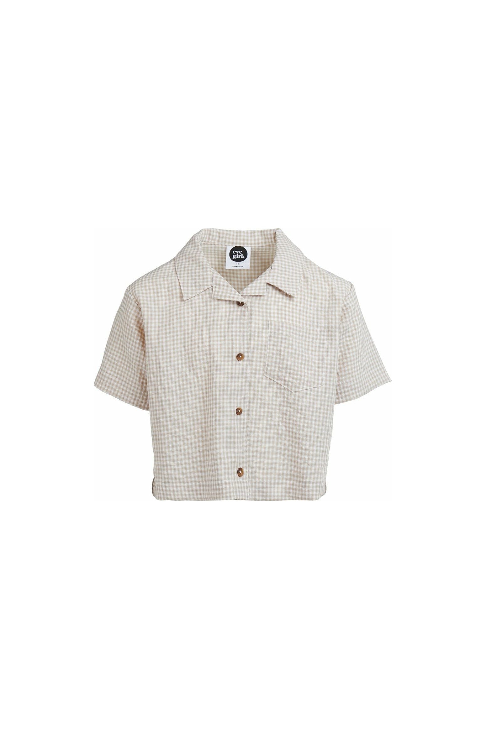 SADIE CHECK SHIRT - TAN