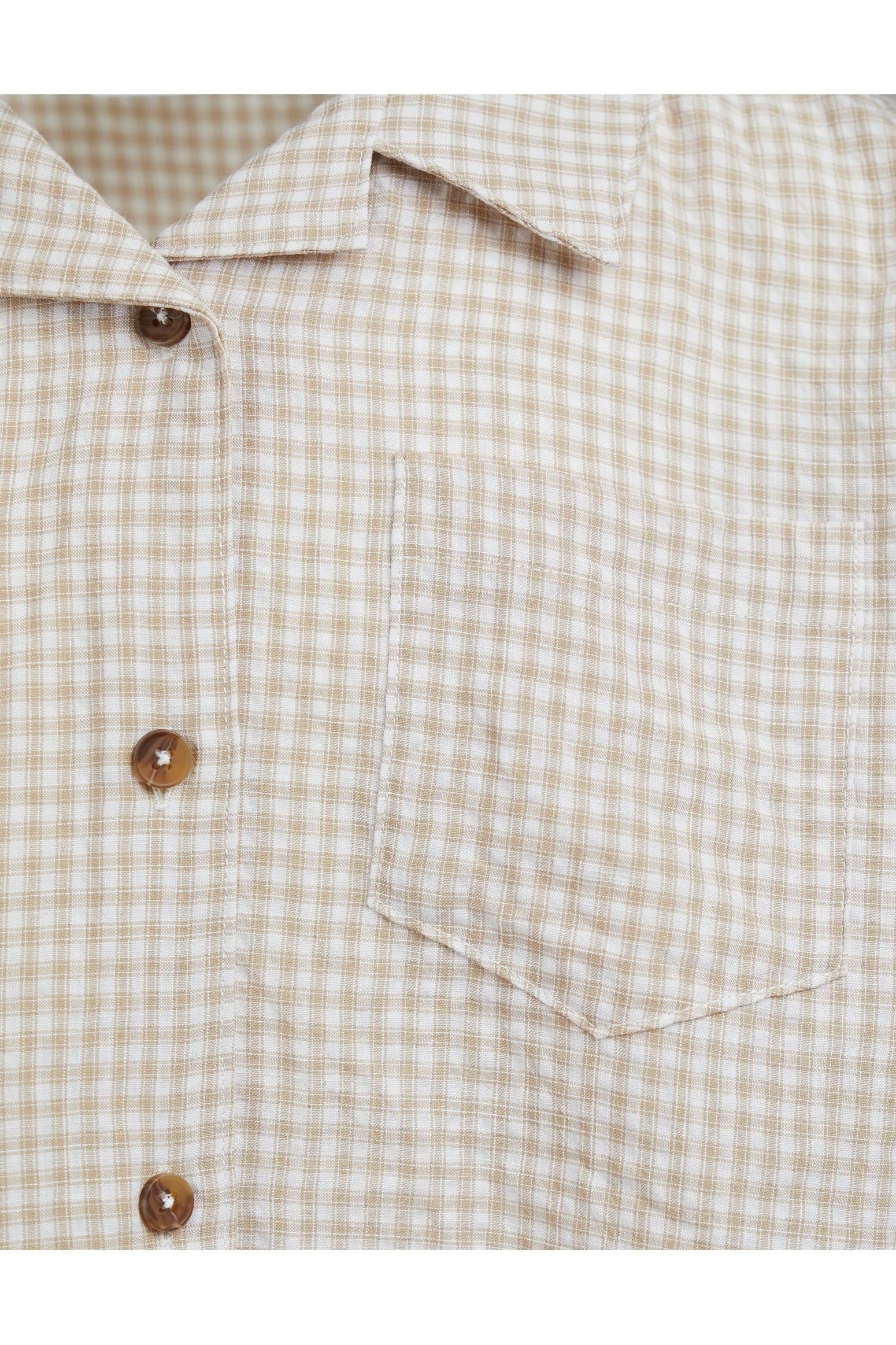 SADIE CHECK SHIRT - TAN