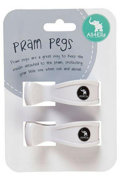 Pram Pegs 2 Pack - White