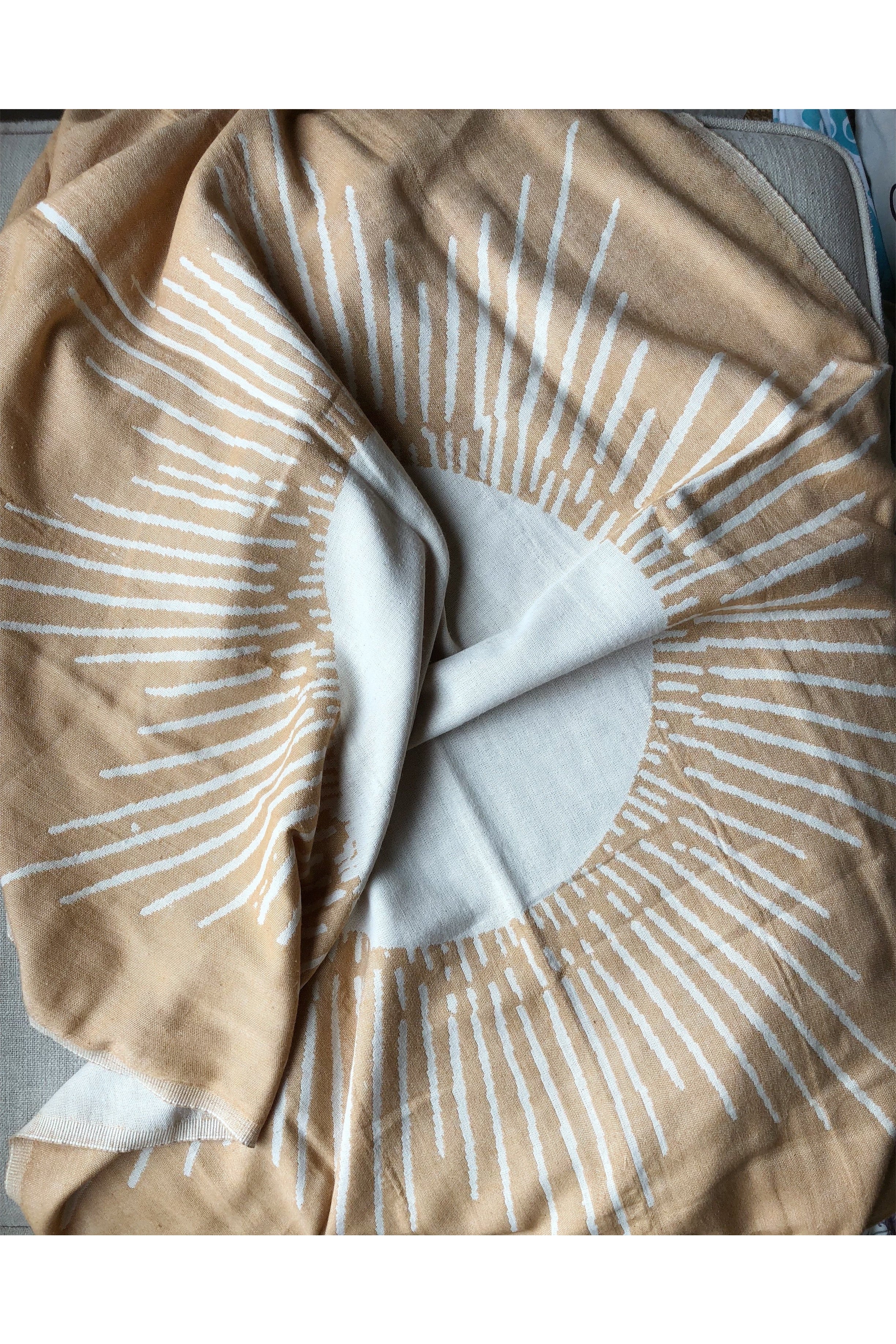 Turkish Towel Sun Pattern - Mustard