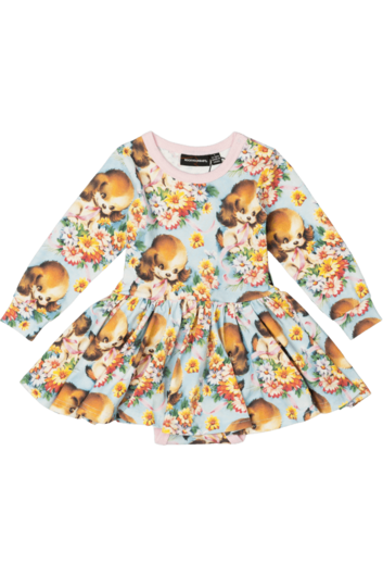 PUPPY LOVE BABY WAISTED DRESS