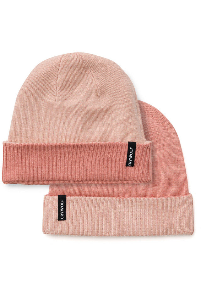 Reversible Beanie - Rose/Dusty Pink