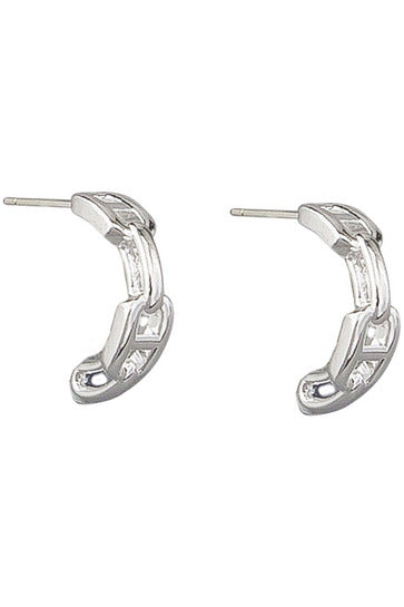 Silver Double Linked Hoops