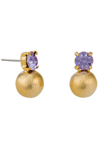 Lavender Crystal & Ball Earring