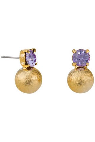 Lavender Crystal & Ball Earring