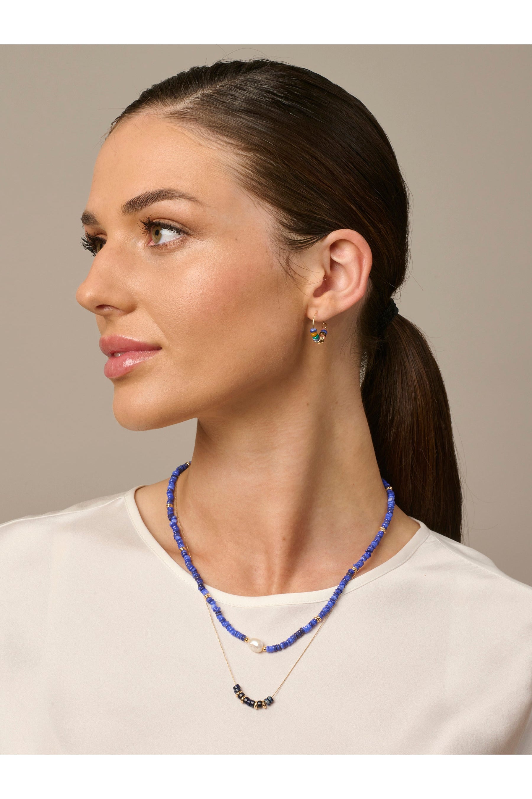 Blue and Gold Beaded N/L