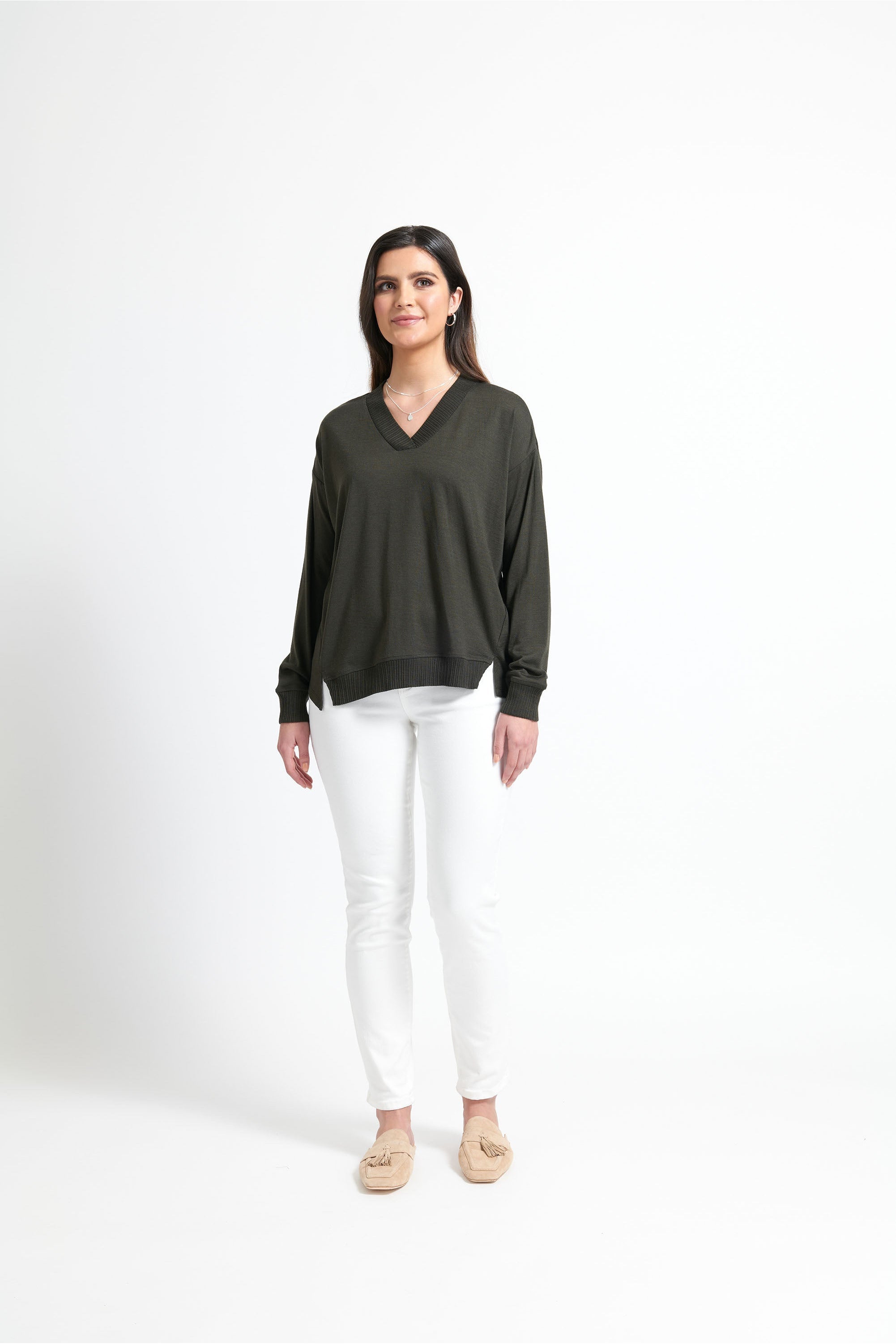 BALANCING ACT TOP - KHAKI