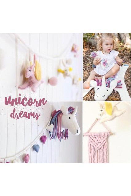 Rainbow Clover -Felt Unicorn Garland - Pink