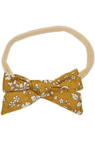 BABY BOW LIBERTY CAPEL HEADBAND - MUSTARD